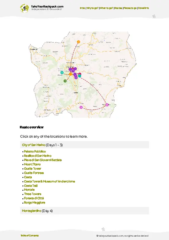example page 4 from our offline Travel Guide for San Marino